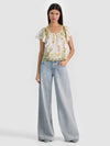 ODETTE FLUTTER SLEEVE TOP-FRESH AIR BUTTER-ALICE + OLIVIA