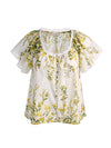 ODETTE FLUTTER SLEEVE TOP-FRESH AIR BUTTER-ALICE + OLIVIA