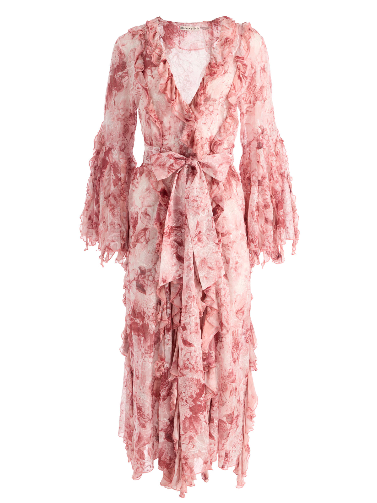CHER RUFFLE MAXI ROBE - SEA BREEZE ENGLISH ROSE
