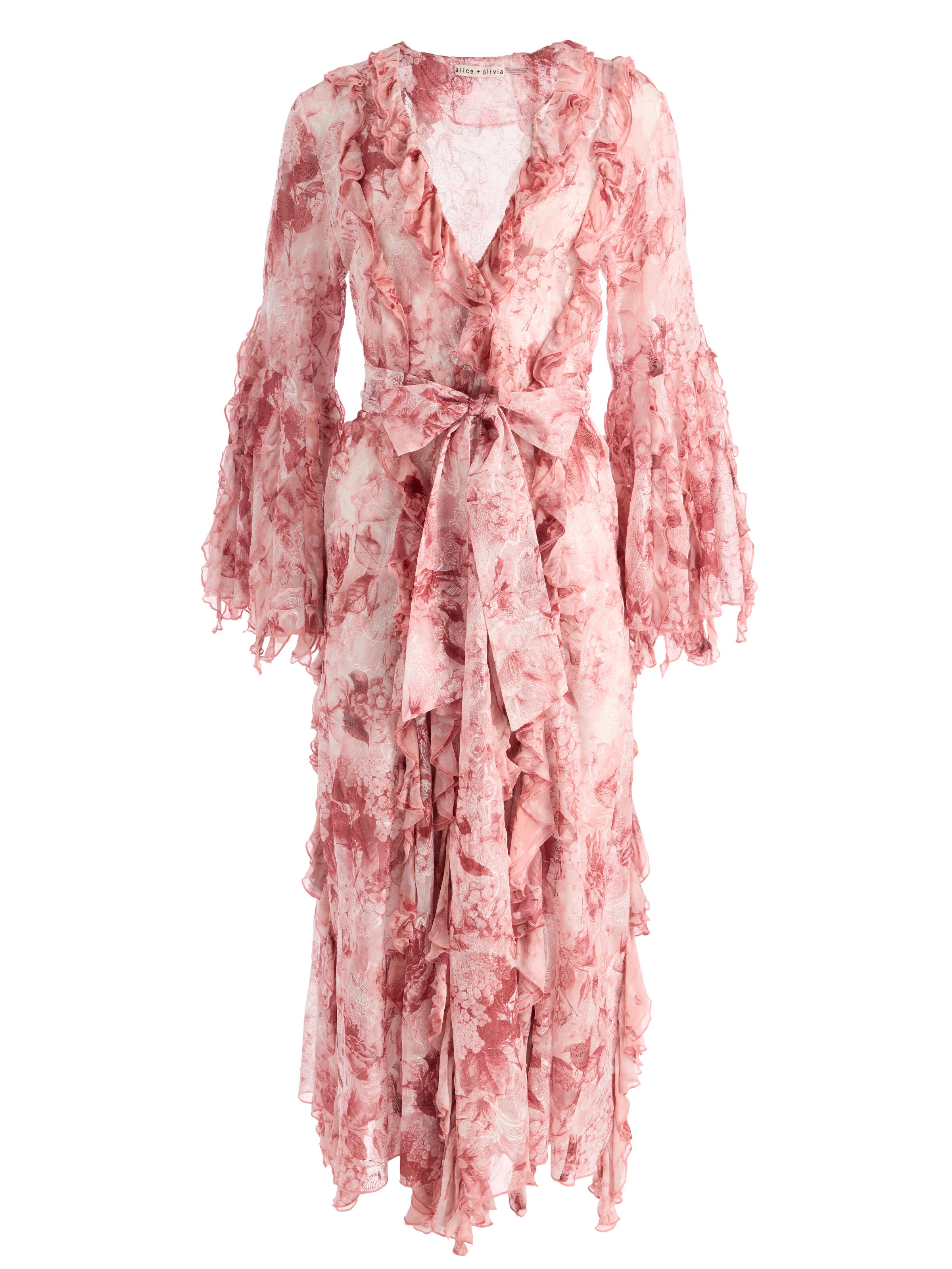 CHER RUFFLE MAXI ROBE-SEA BREEZE ENGLISH ROSE-ALICE + OLIVIA