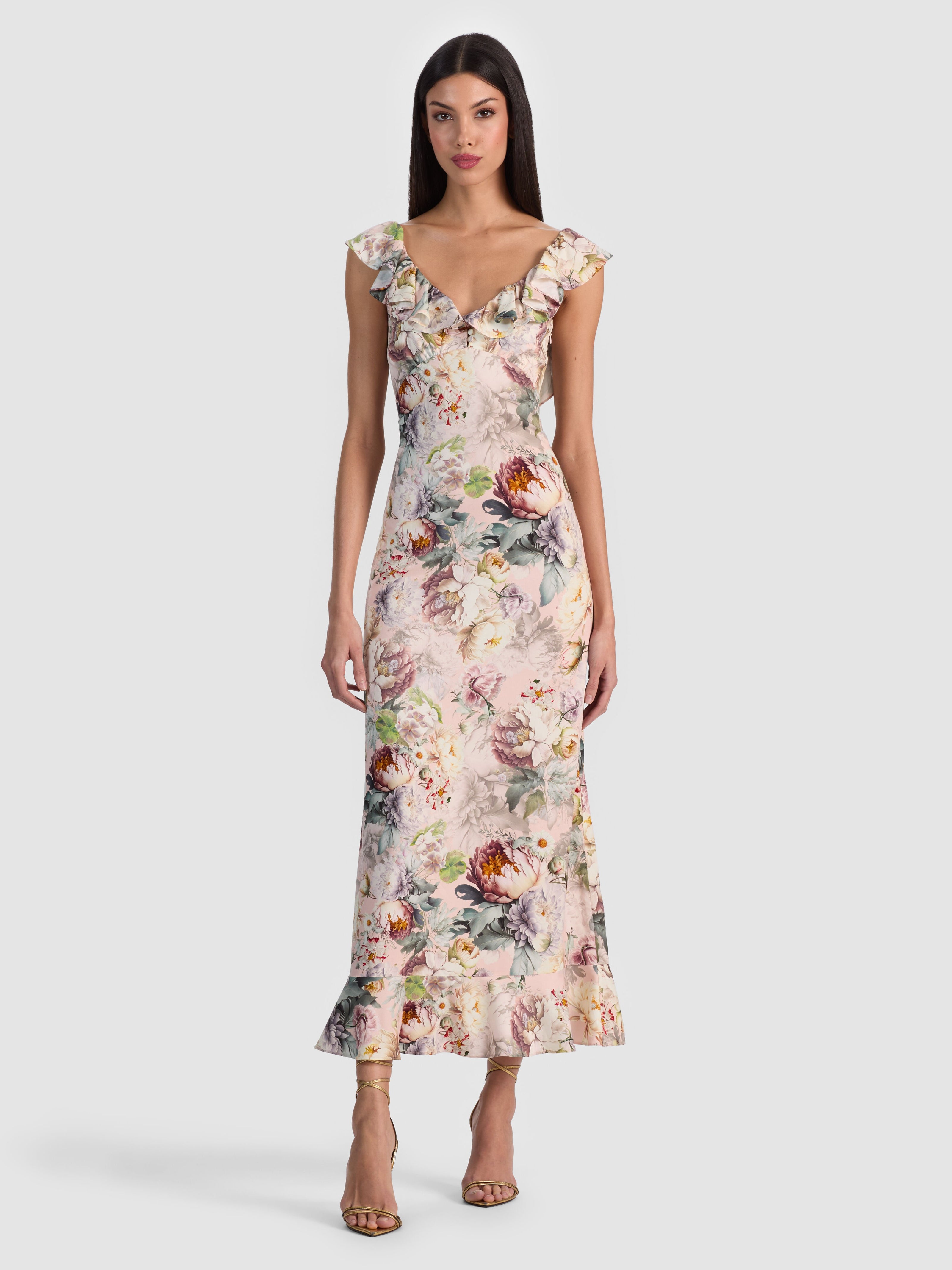GEMMA MIDI DRESS in SWEET PEONY