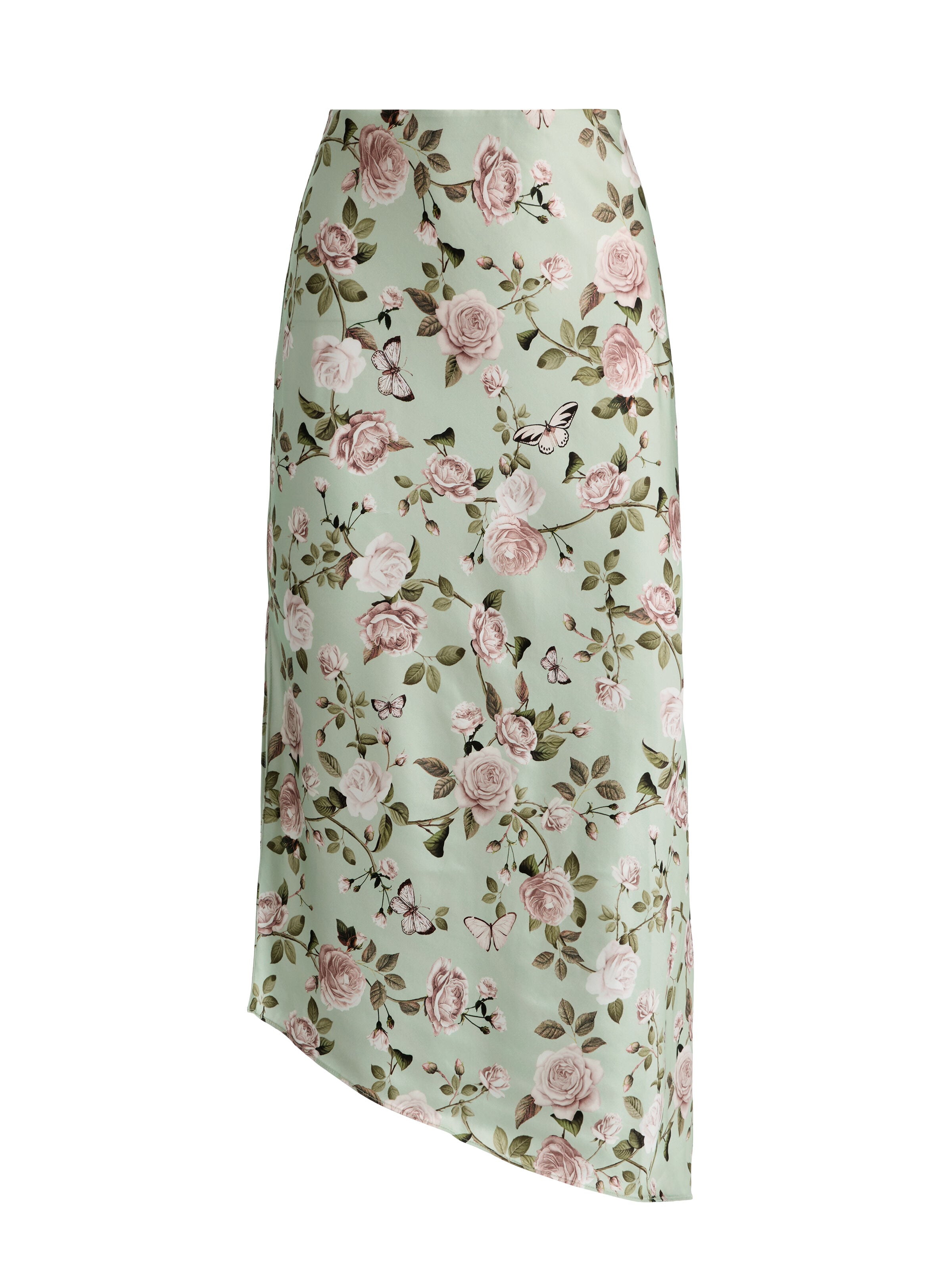 MAEVE ASYMM SLIP SKIRT-GARDEN GOSSIP LIGHT SAGE-ALICE + OLIVIA