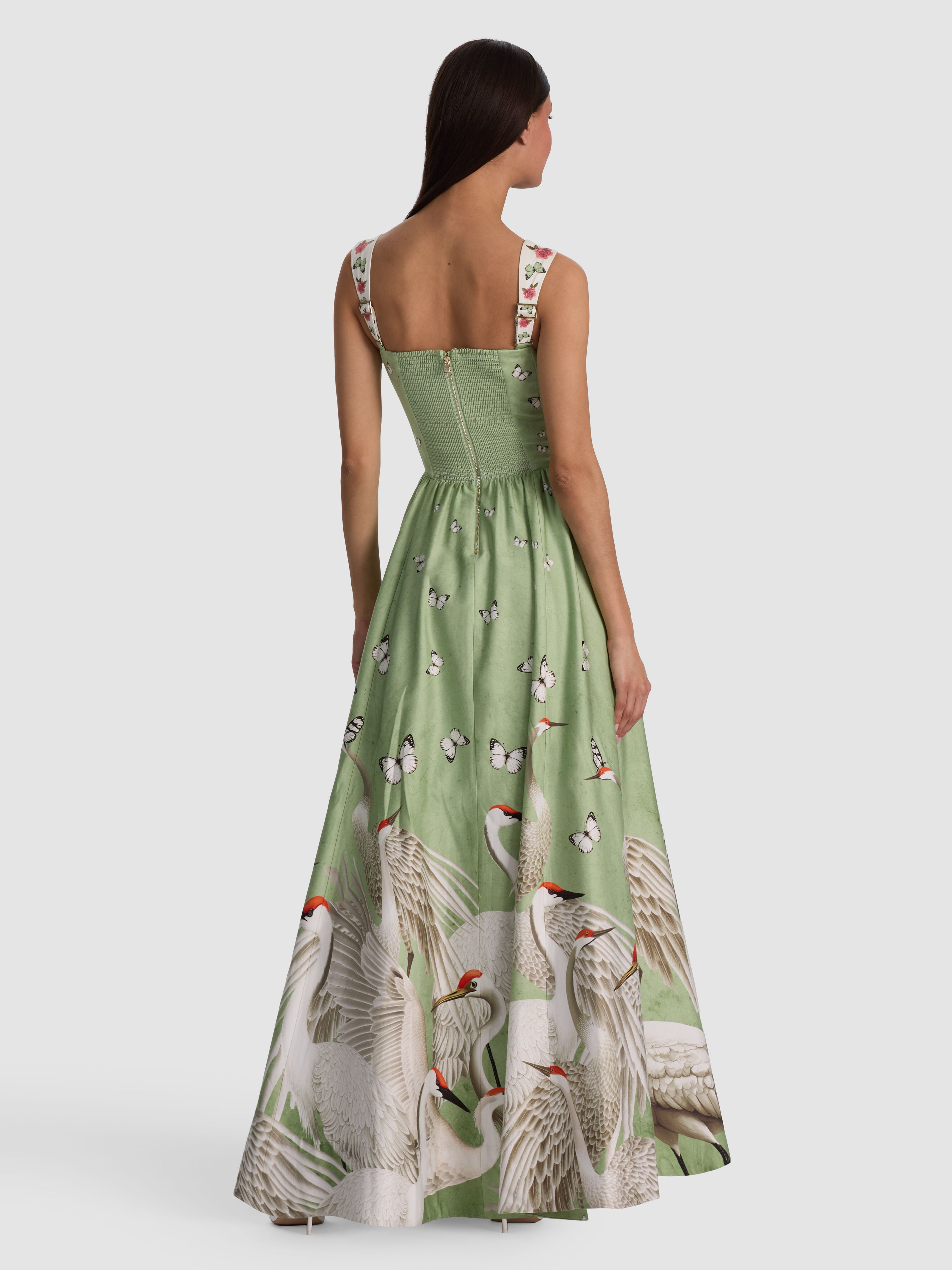 GUINEVERE BUSTIER MAXI DRESS-DRIFT LIGHT SAGE-ALICE + OLIVIA