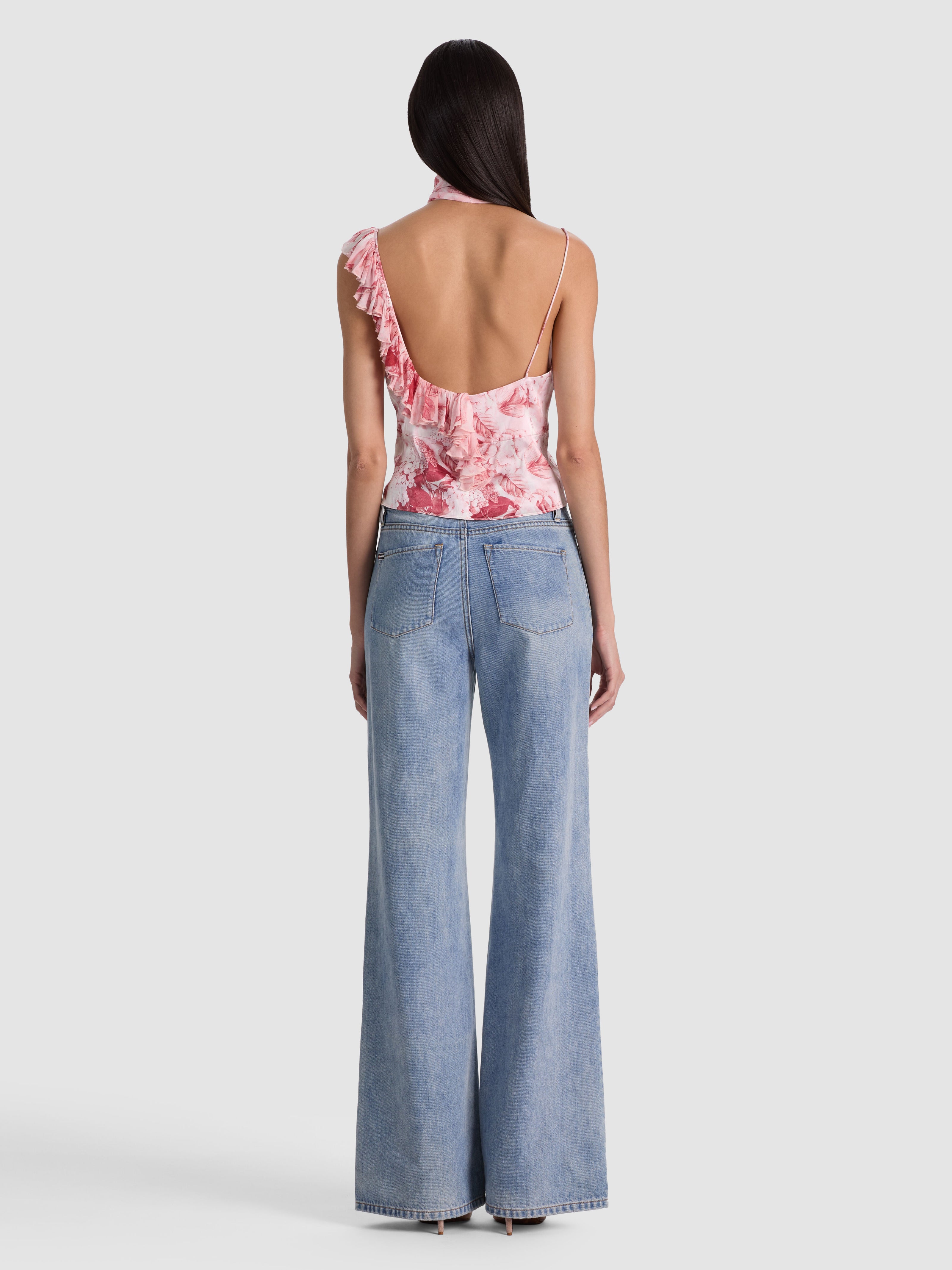 ZELDA RUFFLE TANK WITH SCARF-SEA BREEZE ENGLISH ROSE-ALICE + OLIVIA
