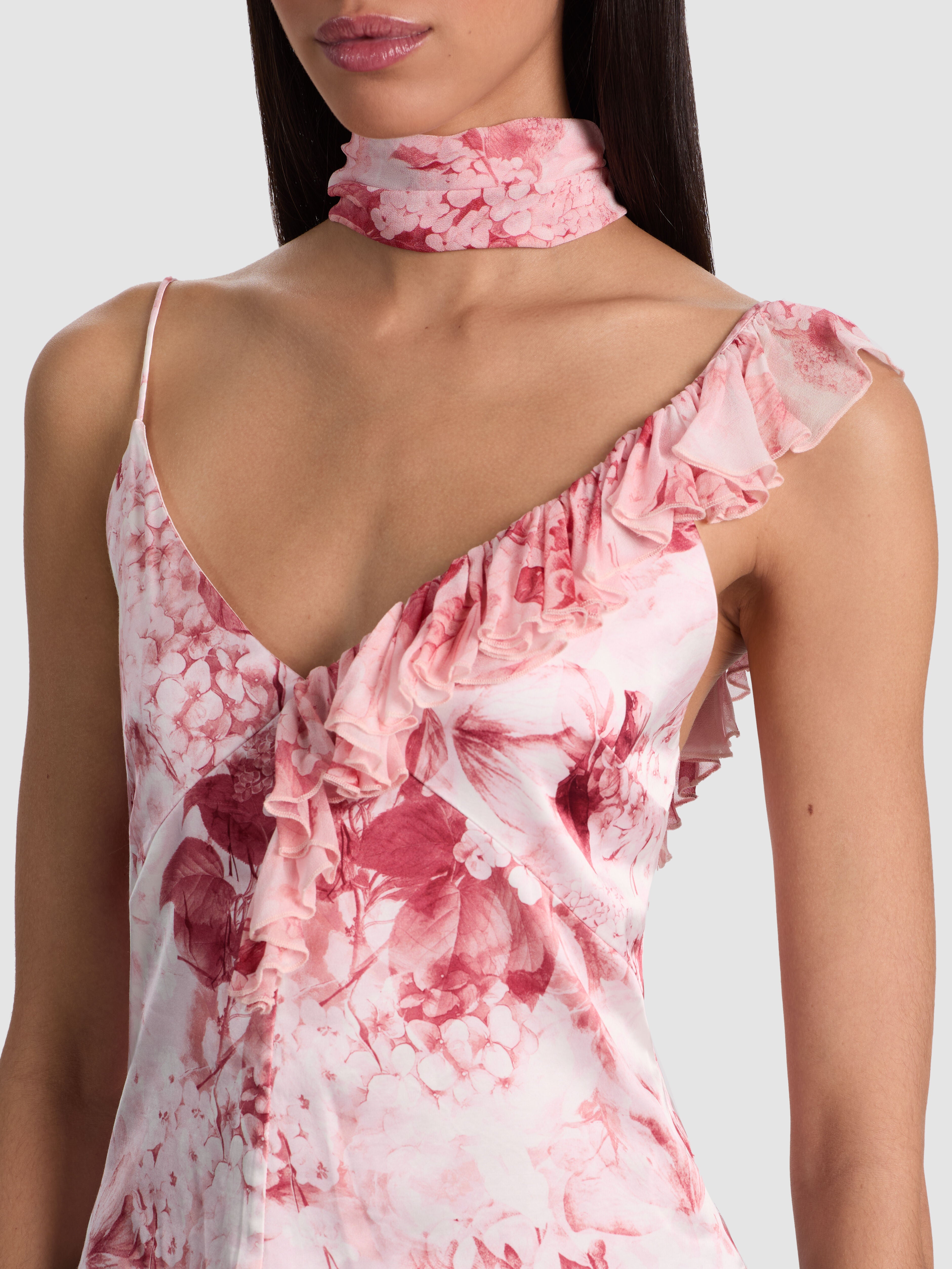 ZELDA RUFFLE TANK WITH SCARF in SEA BREEZE ENGLISH ROSE | ALICE +