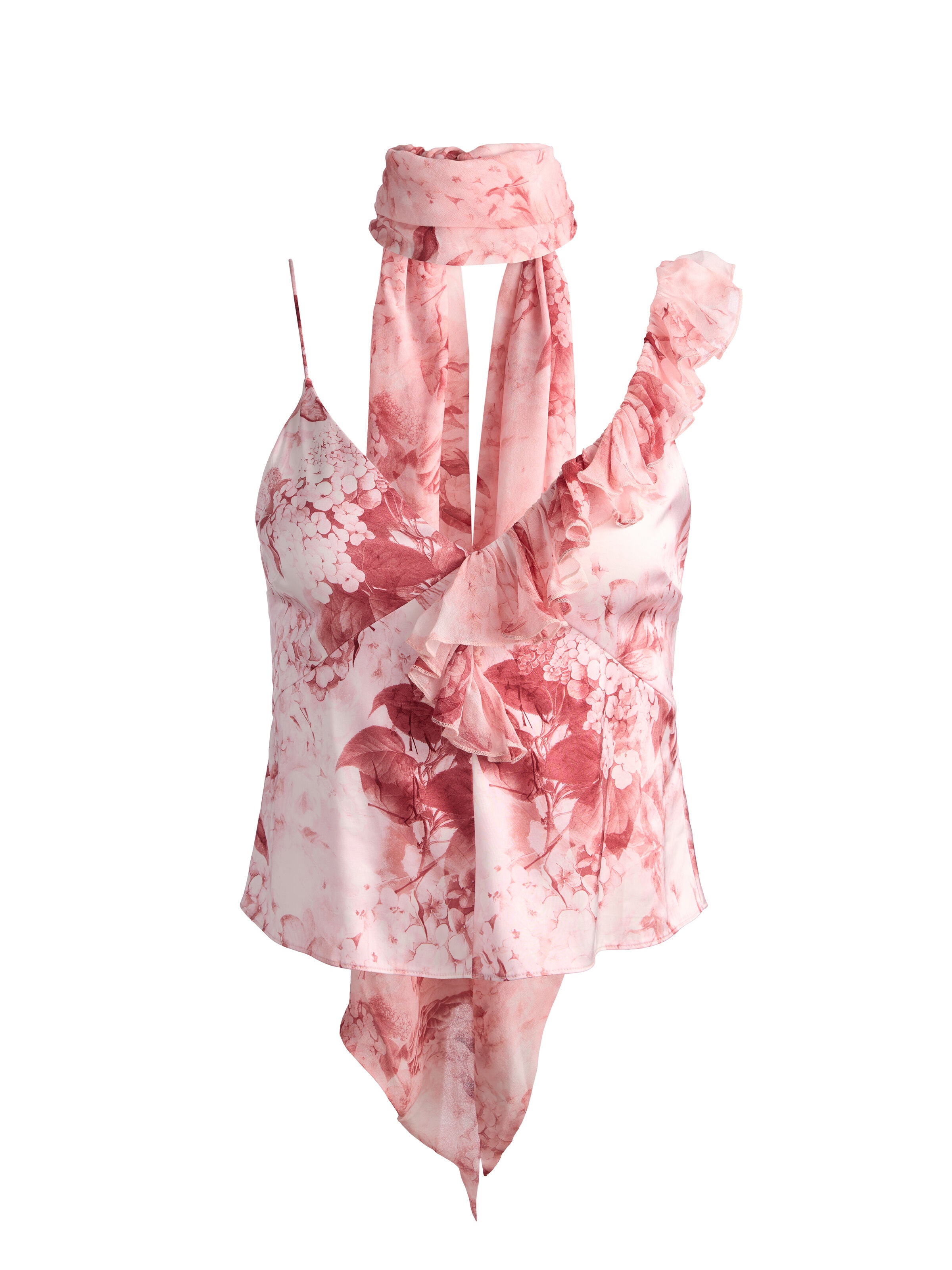 ZELDA RUFFLE TANK WITH SCARF in SEA BREEZE ENGLISH ROSE | ALICE +