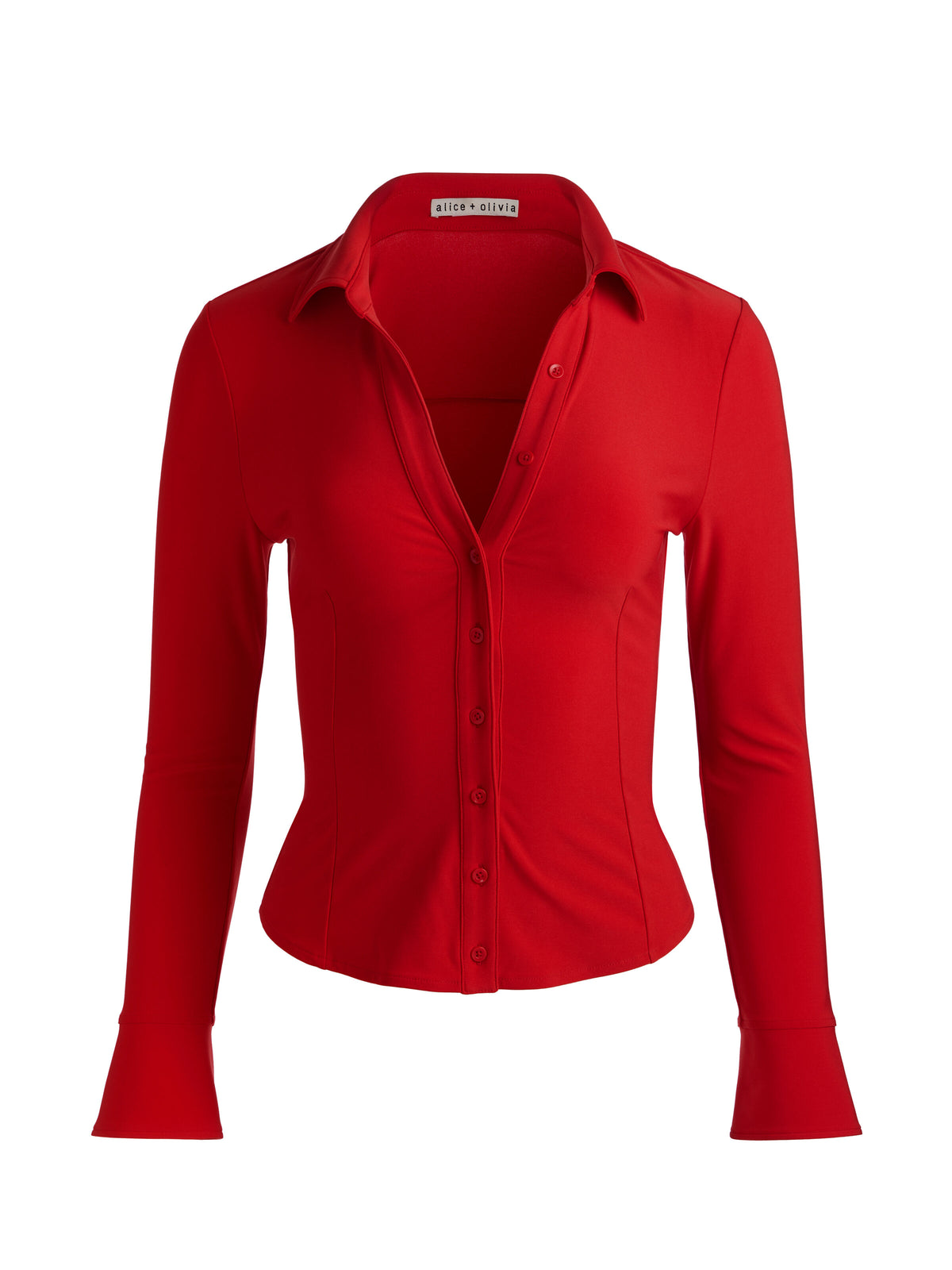 FREYA BUTTON DOWN TOP - CHILI PEPPER