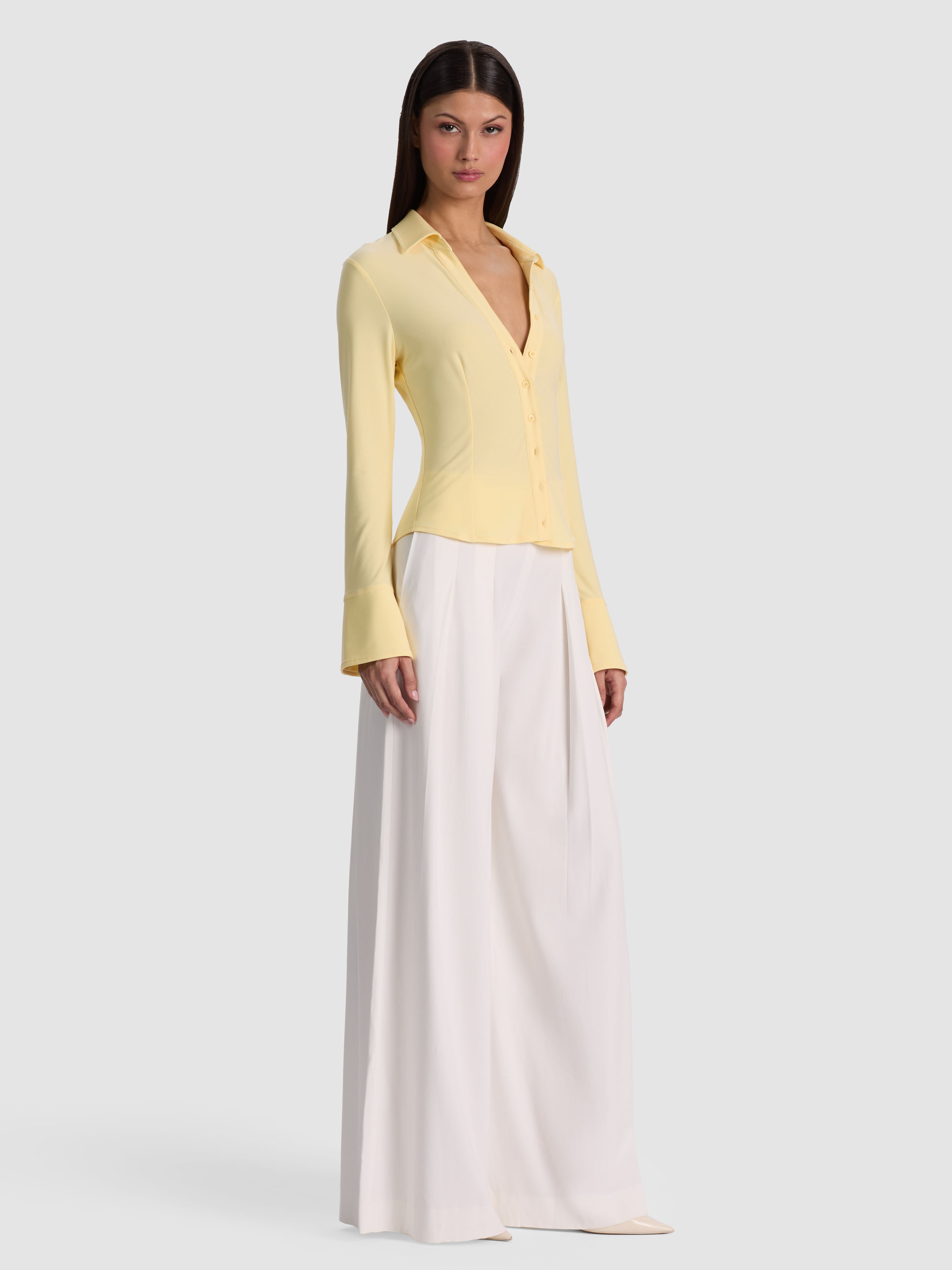 FREYA BUTTON DOWN TOP-BUTTER-ALICE + OLIVIA