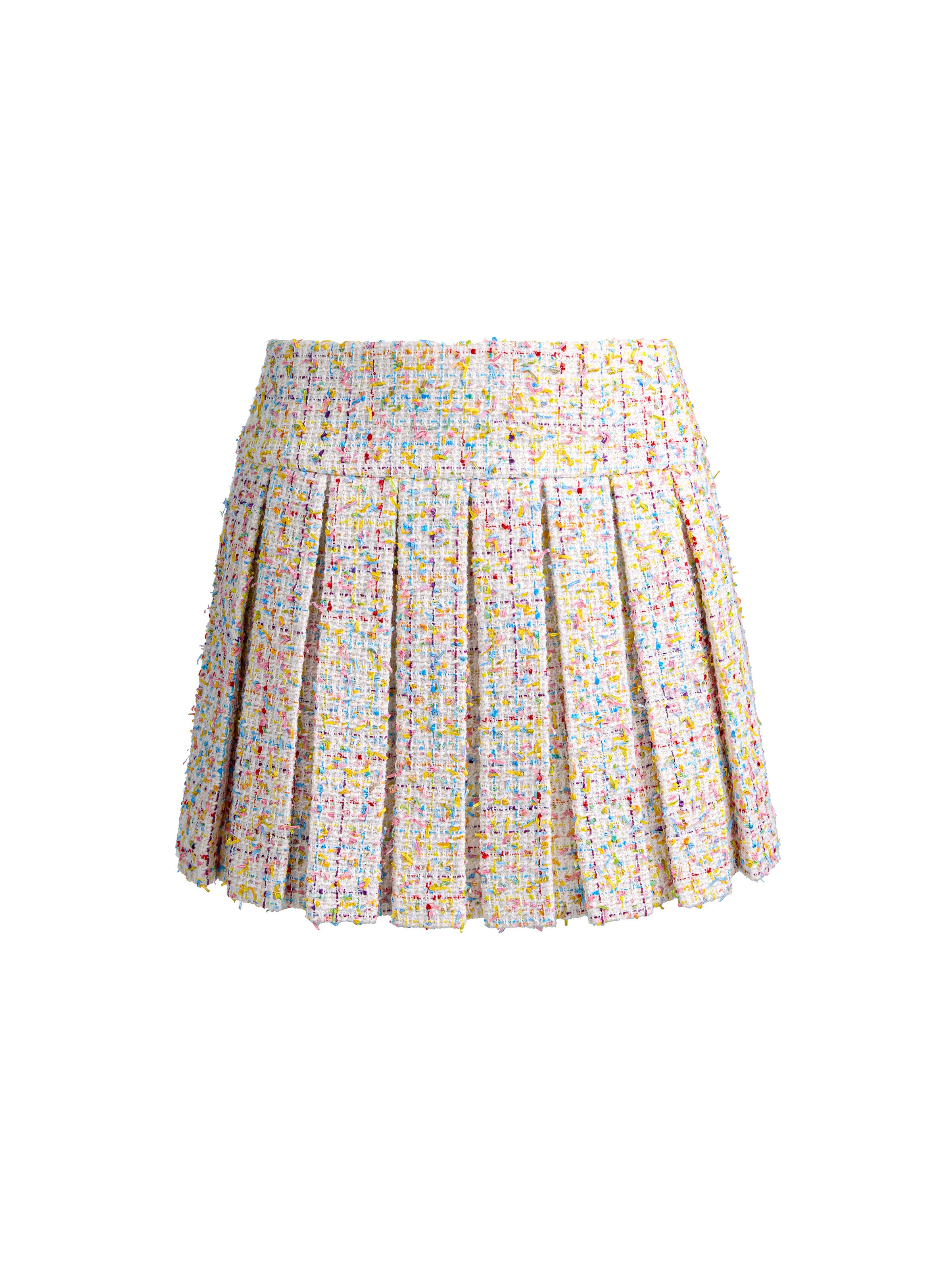 EMILIE TWEED MINI SKIRT in OFF WHITE/MULTI | ALICE + OLIVIA