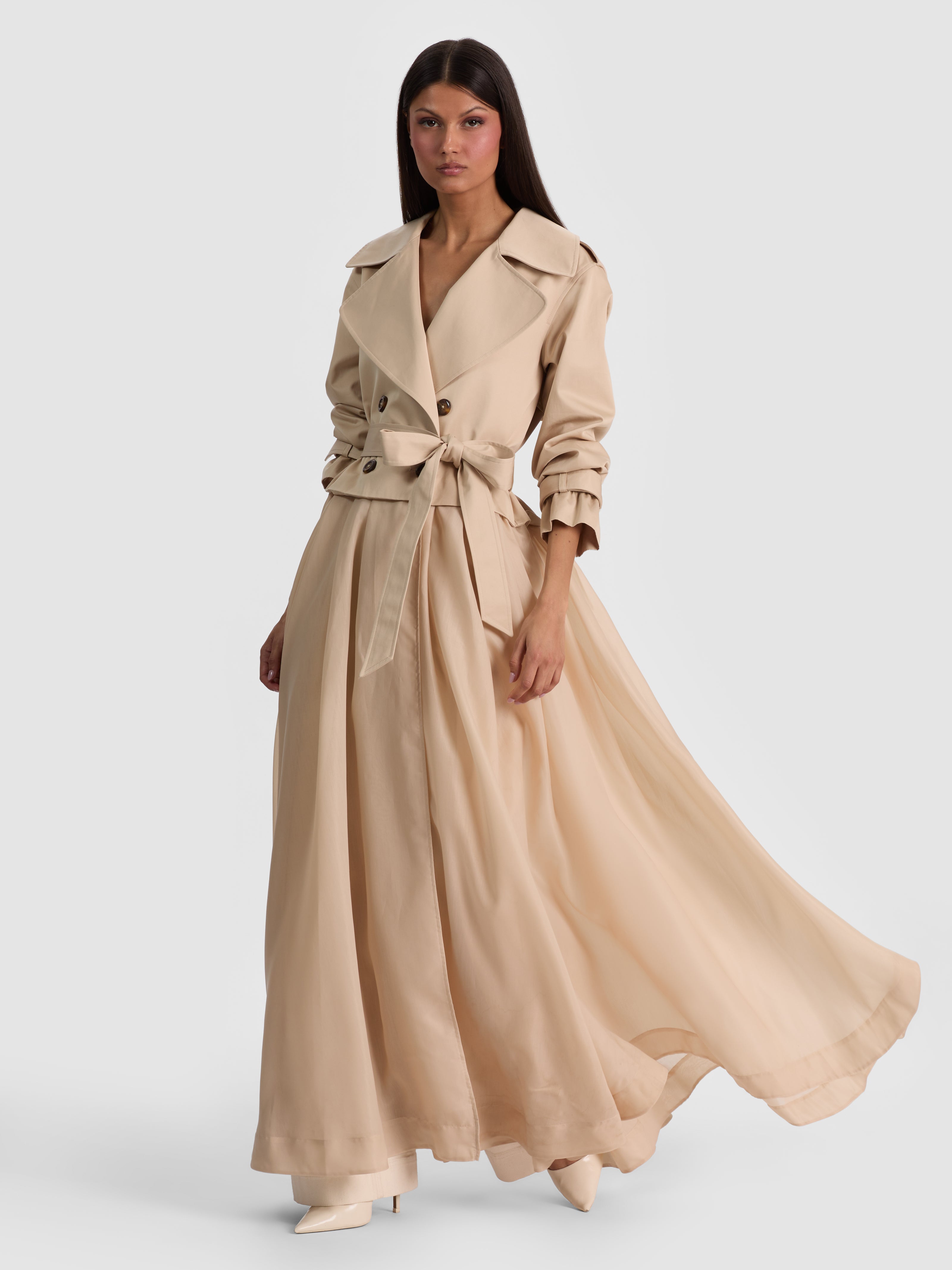 TRENCH-COAT NEVADA TISSU LÉGER ET COULEUR UNIE-ALICE + OLIVIA