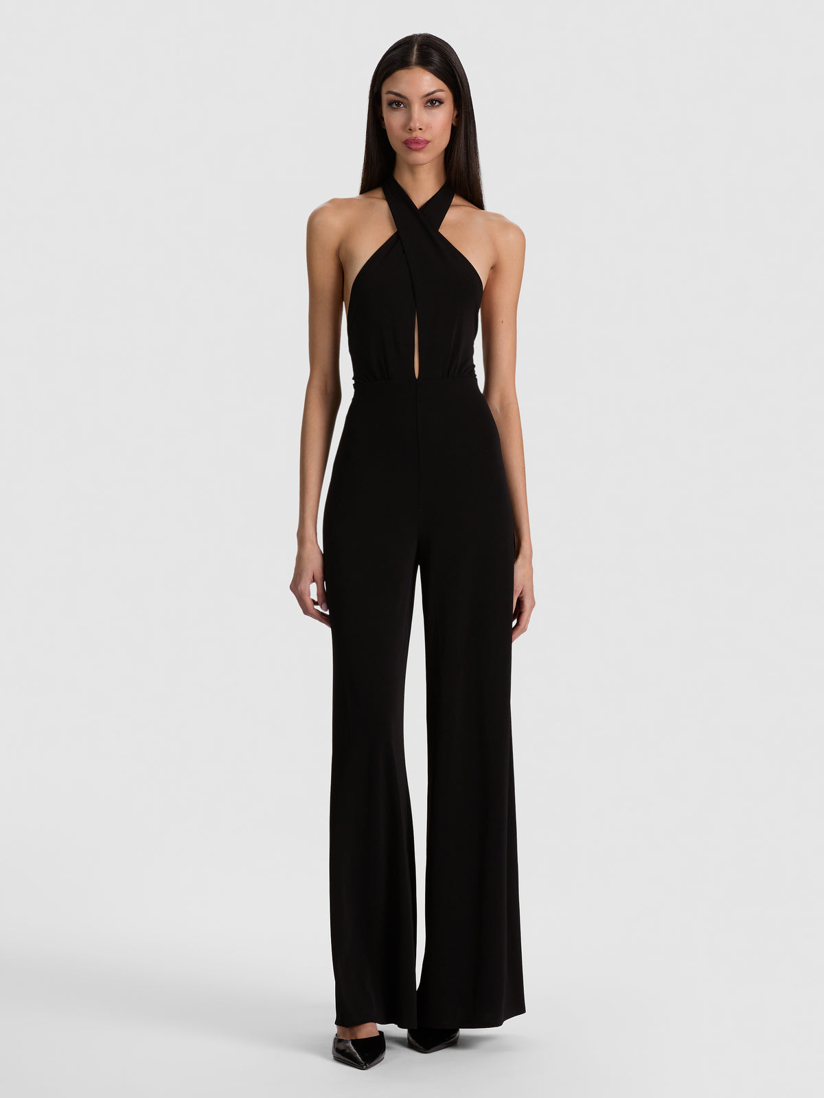 EVELINA HALTER JUMPSUIT - BLACK