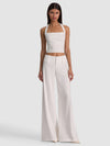 FIONA HALTER CROPPED TOP-OFF WHITE-ALICE + OLIVIA
