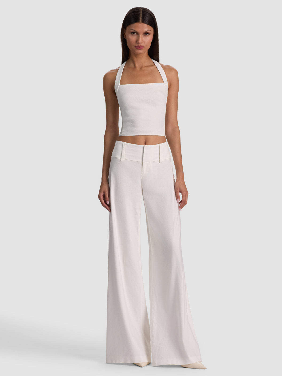 FIONA HALTER CROPPED TOP-OFF WHITE-ALICE + OLIVIA