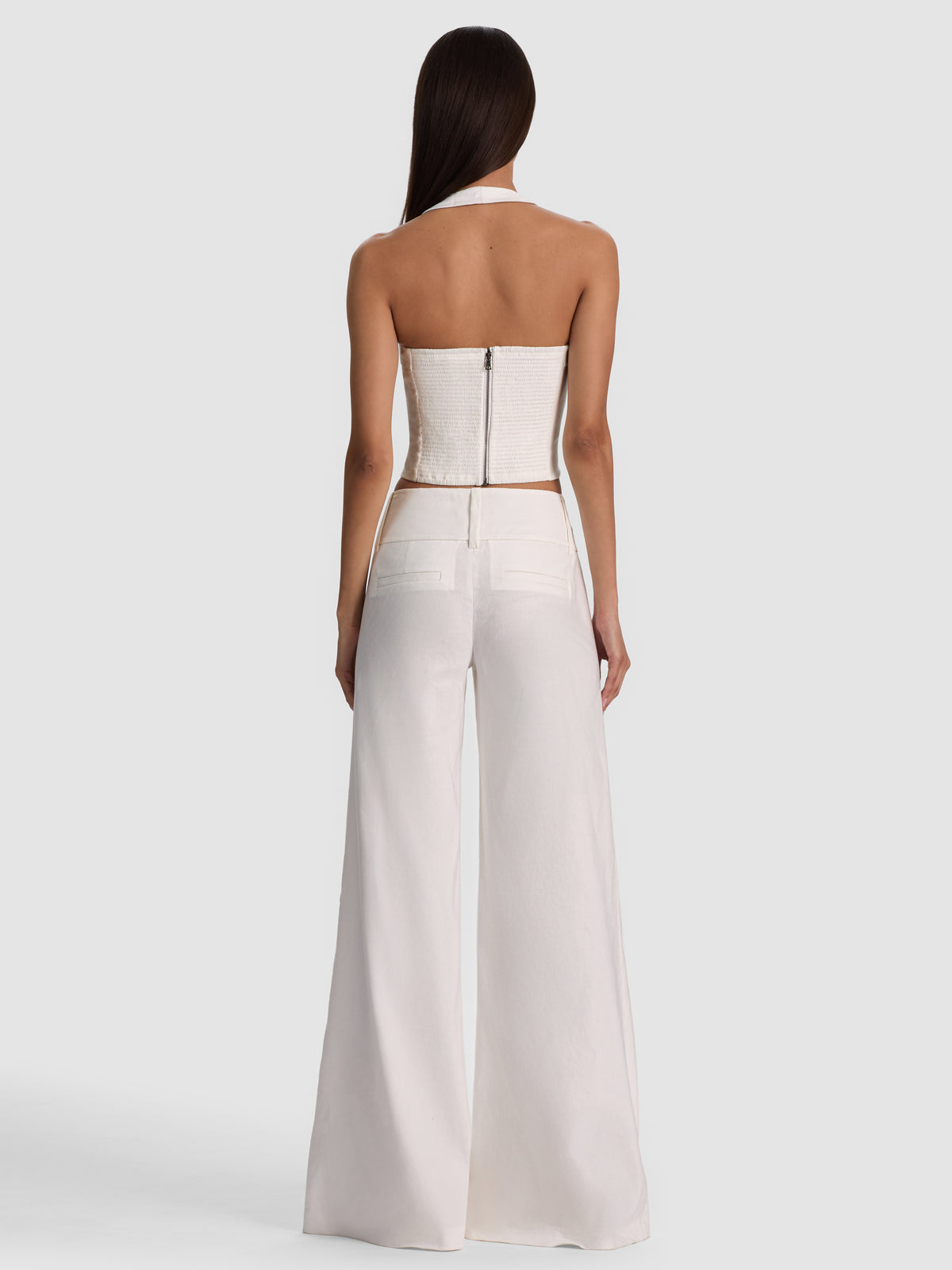 FIONA HALTER CROPPED TOP-OFF WHITE-ALICE + OLIVIA