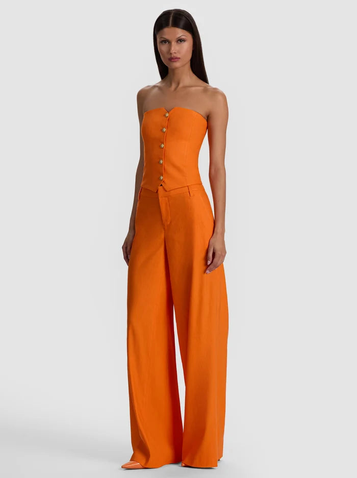 ALICE + OLIVIA Stu Baggy Pant | Orange Peel | Woven