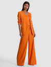 CORBIN COLLARLESS ANGELED BLAZER-ORANGE PEEL-ALICE + OLIVIA