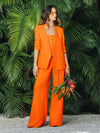 CORBIN COLLARLESS ANGELED BLAZER-ORANGE PEEL-ALICE + OLIVIA