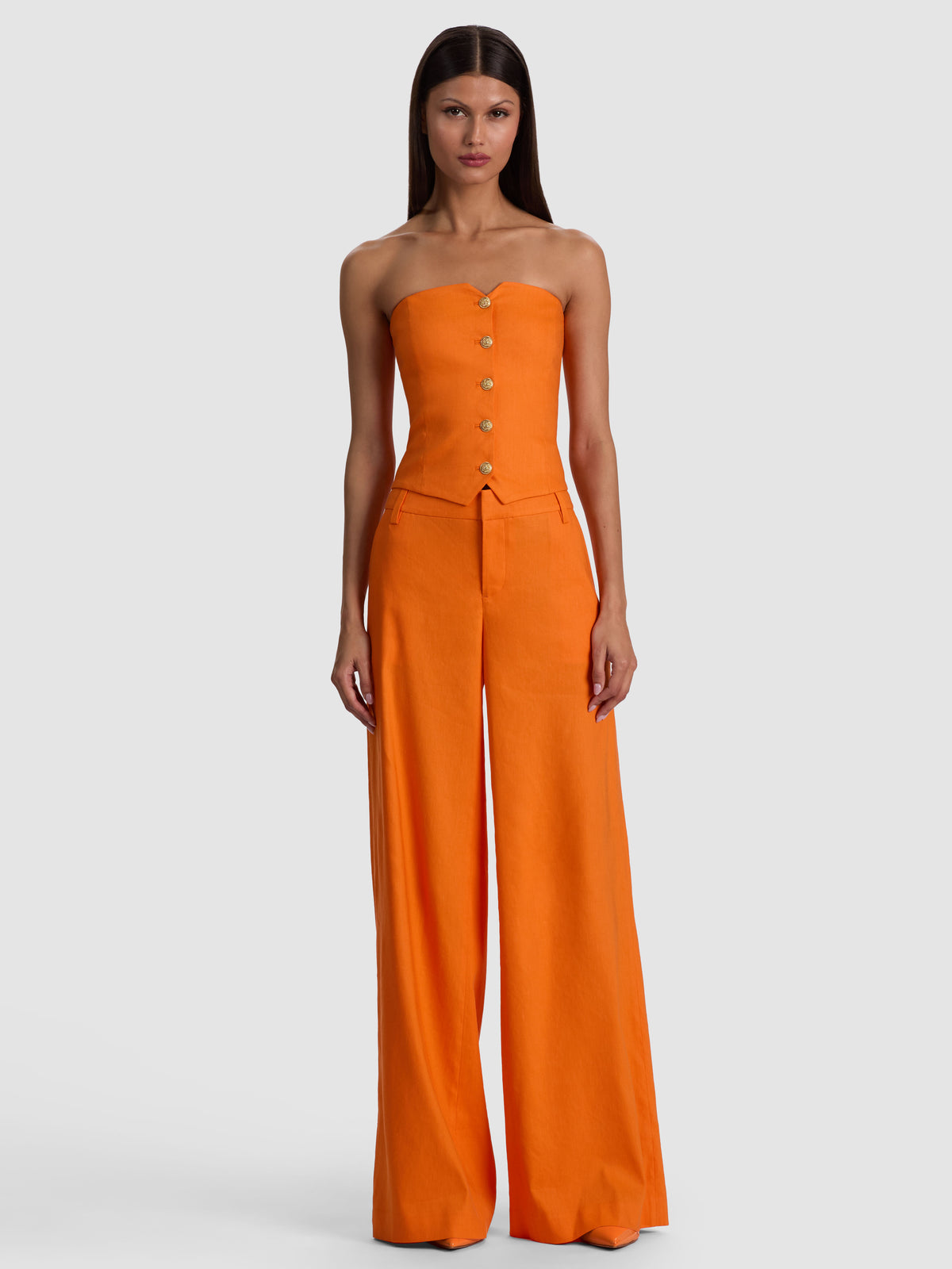 KELCEY STRAPLESS VEST - ORANGE PEEL