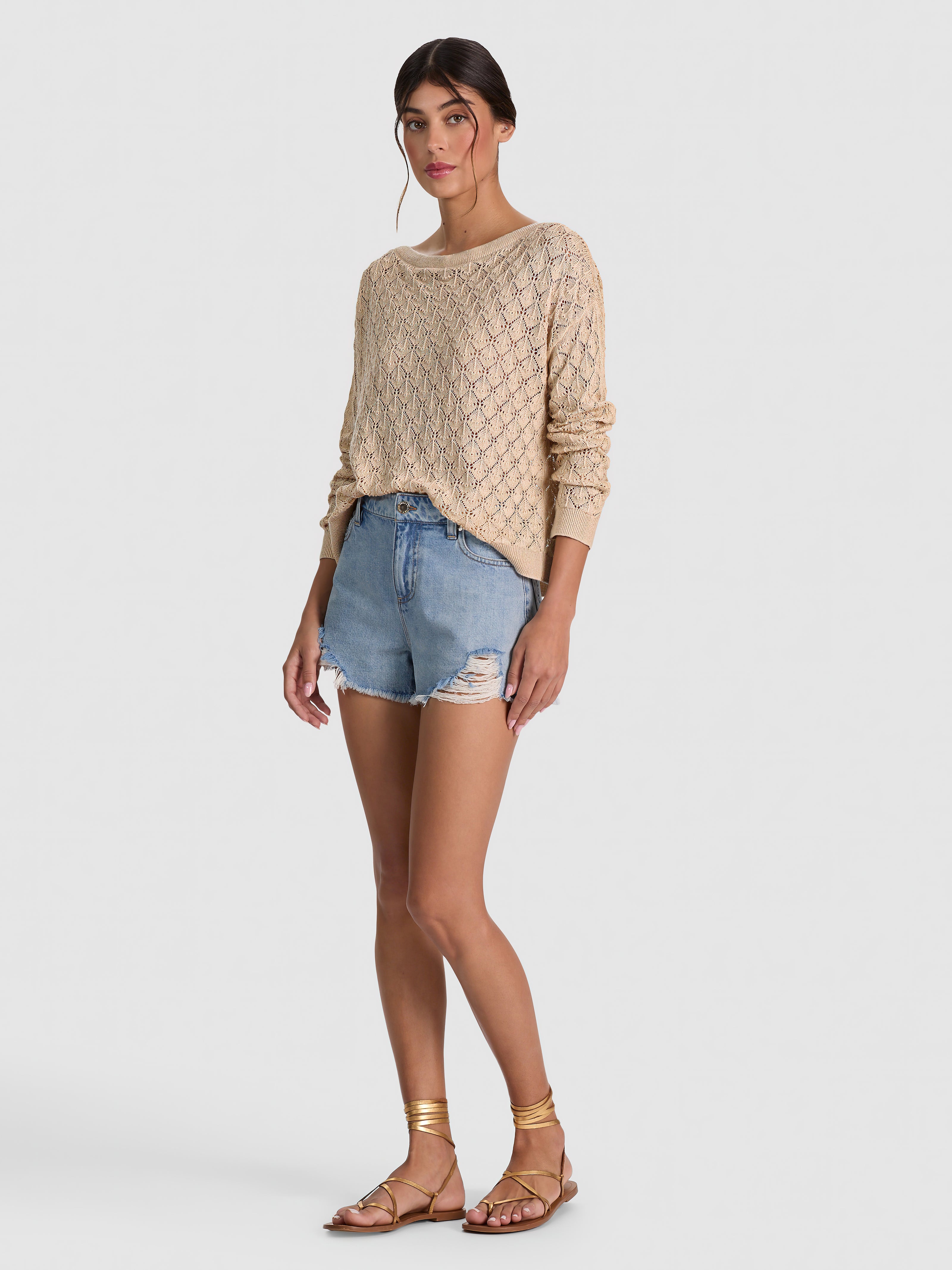 LEXI OFF THE SHOULDER PULLOVER-SAND-ALICE + OLIVIA