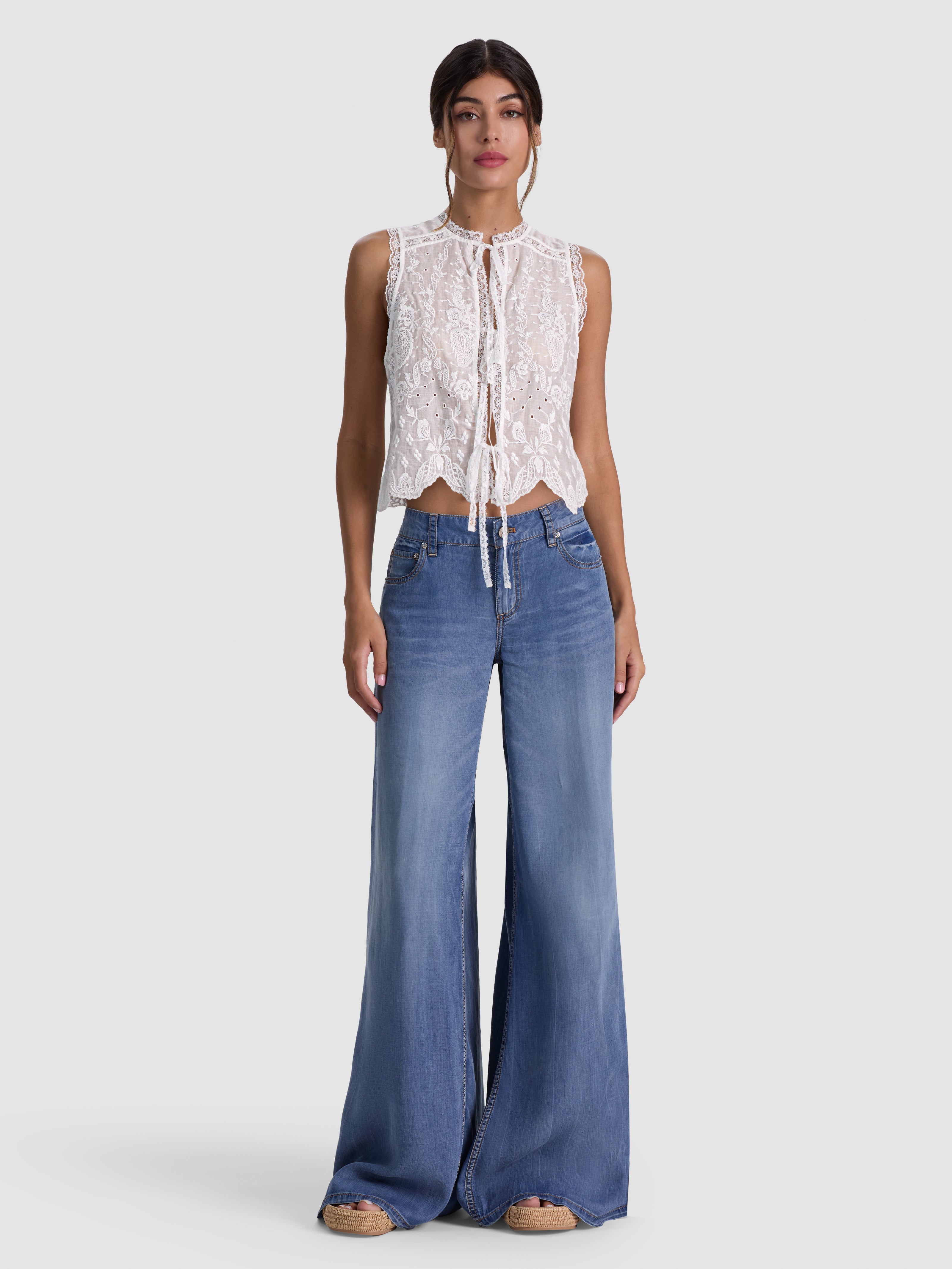DÉBARDEUR AMAL À NŒUD ET BRODERIE-ALICE + OLIVIA