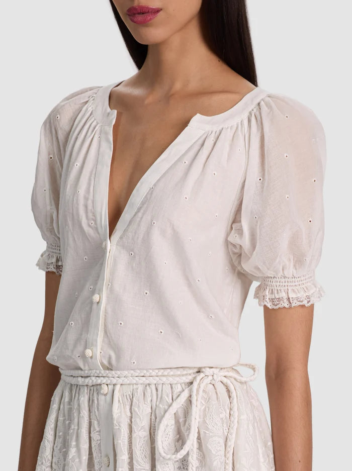 Alice + Olivia Thalia Tunic Dress | Off White | Woven