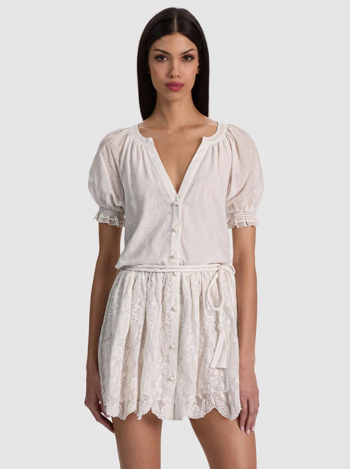 Alice + Olivia Thalia Tunic Dress | Off White | Woven