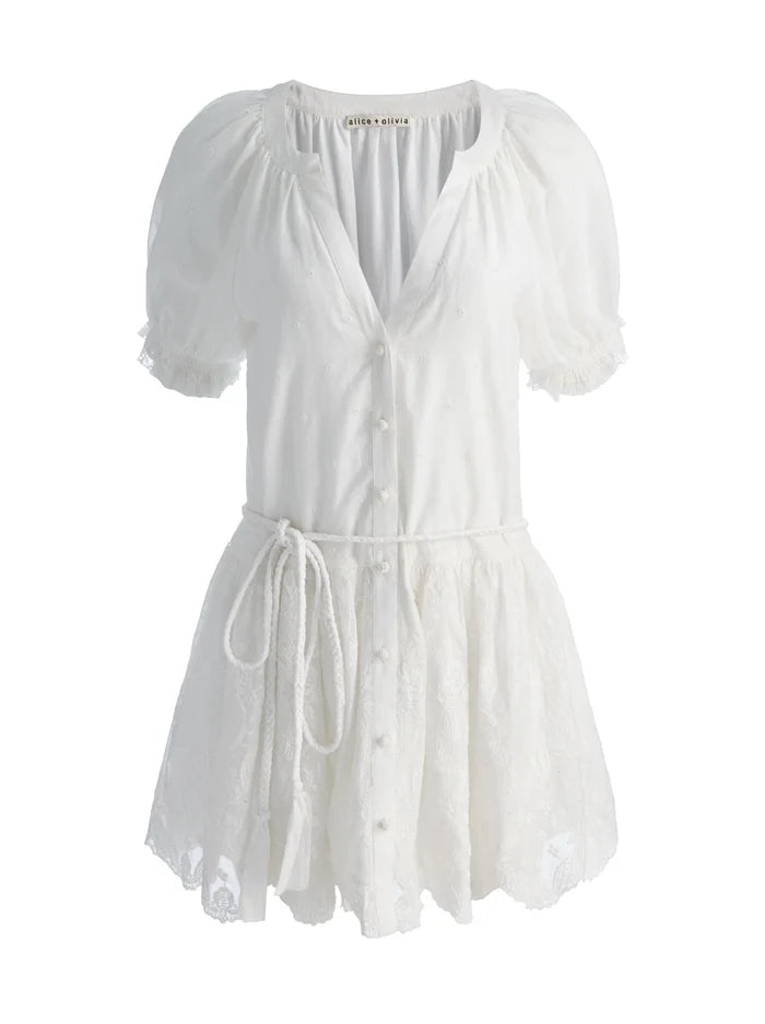 ROBE TUNIQUE BOUTONNÉE MANCHES BOUFFANTES THALIA-ALICE + OLIVIA