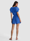 Tunique-robe boutonnée à manches bouffantes Thalia – Iris bleu-ALICE + OLIVIA