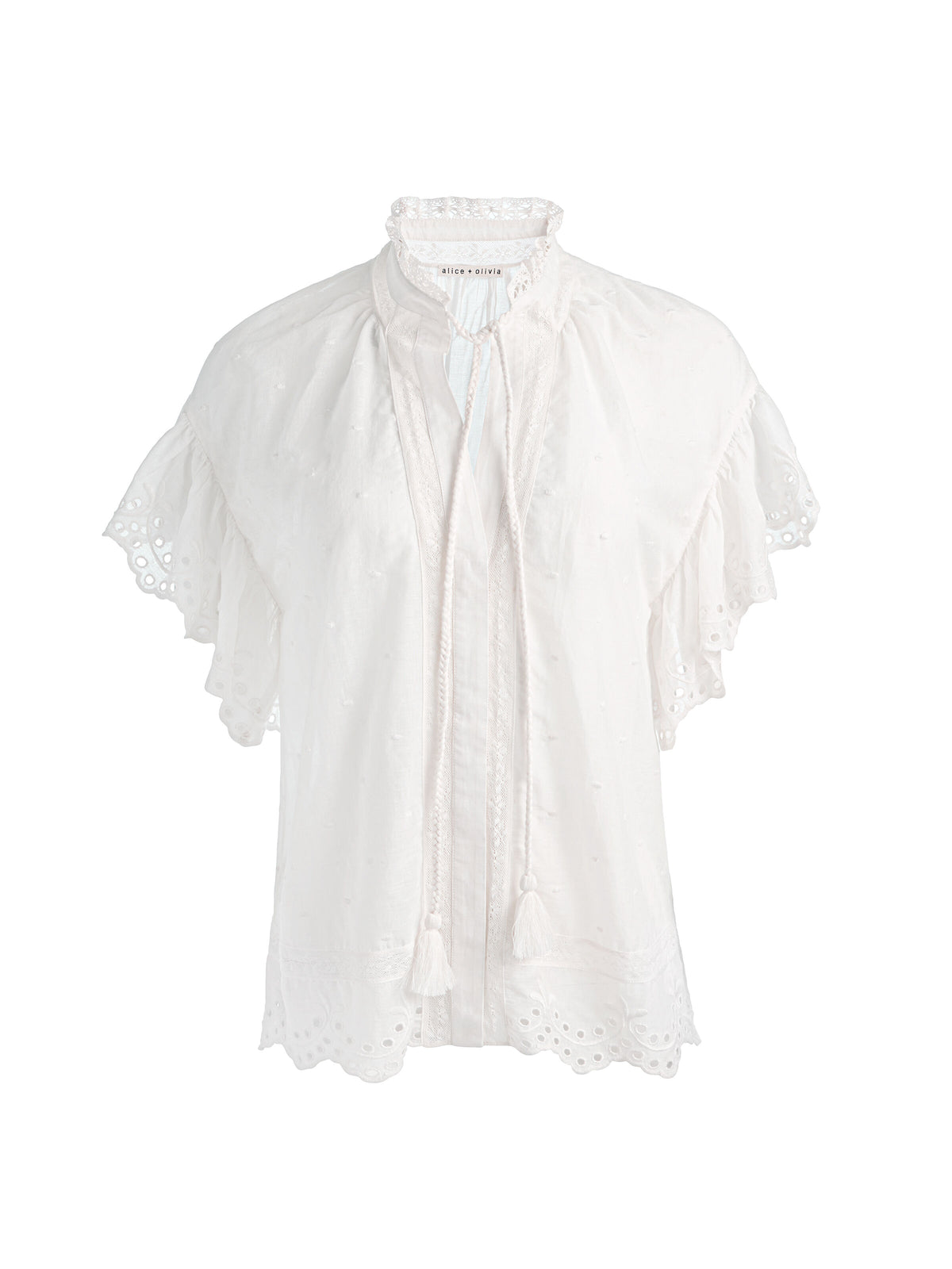 JULIUS EMBR SHORT RFL SLV TUNIC TOP - OFF WHITE