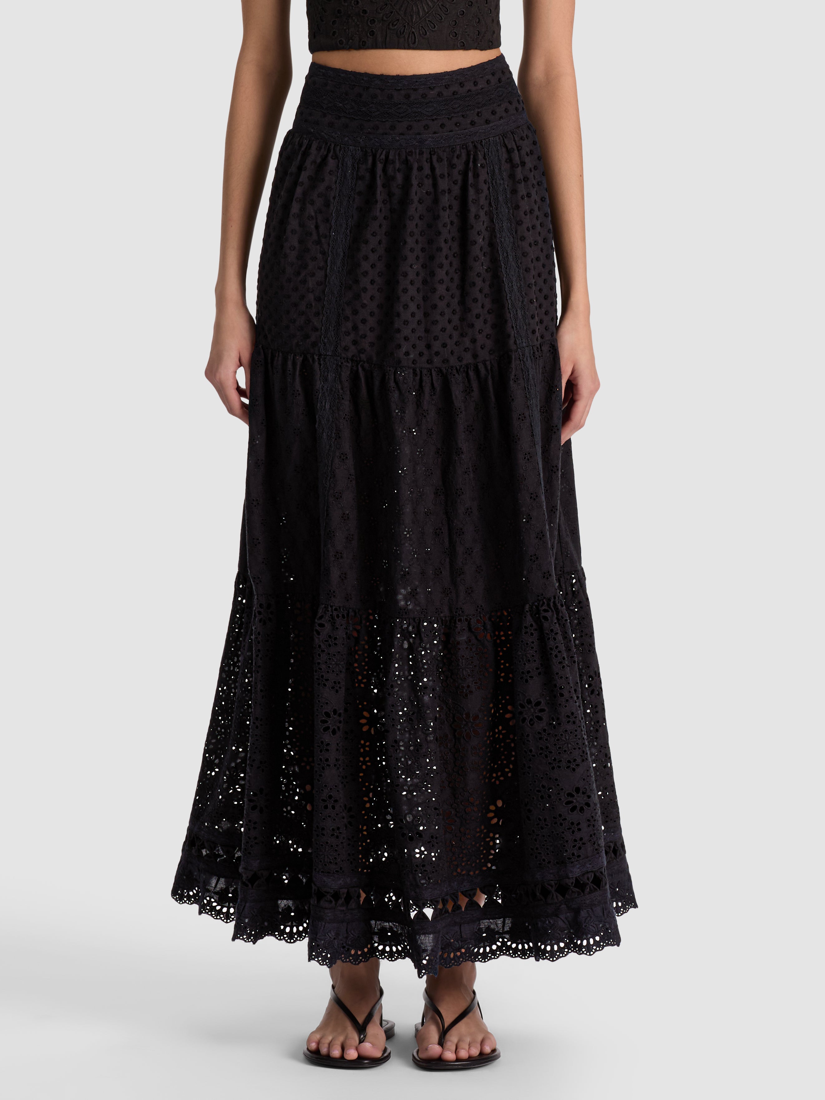 LEONA JUPE MIDI ÉTAGÉE EMB-ALICE + OLIVIA