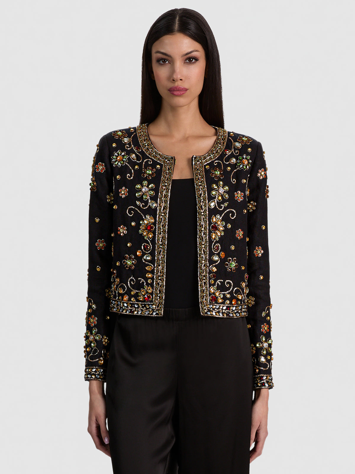 KIDMAN EMBELLISHED JACKET - BLACK/MULTI