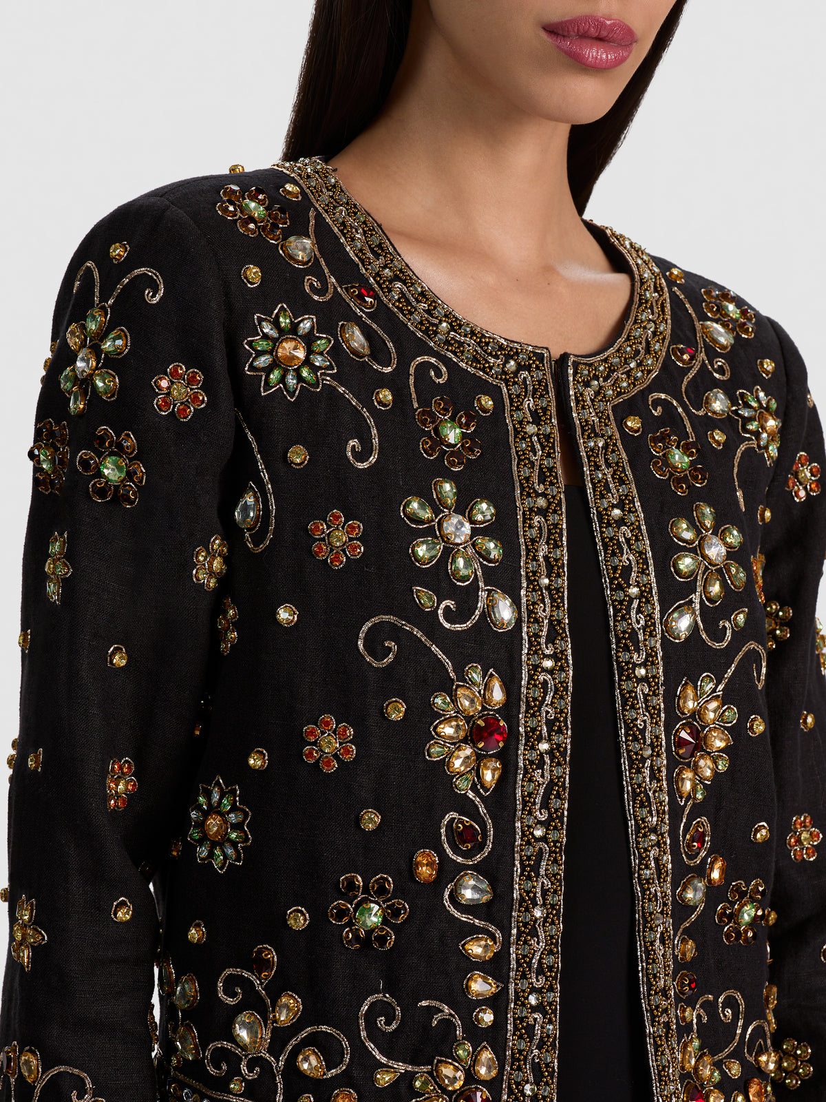 KIDMAN EMBELLISHED JACKET-BLACK/MULTI-ALICE + OLIVIA