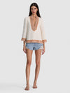ELEONORA EMBELL TUNIC TOP-OFF WHITE MULTI-ALICE + OLIVIA