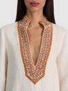 ELEONORA EMBELL TUNIC TOP-OFF WHITE MULTI-ALICE + OLIVIA
