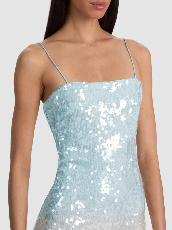 FIFI SEQUIN MIDI DRESS-CLEAR SKIES-ALICE + OLIVIA