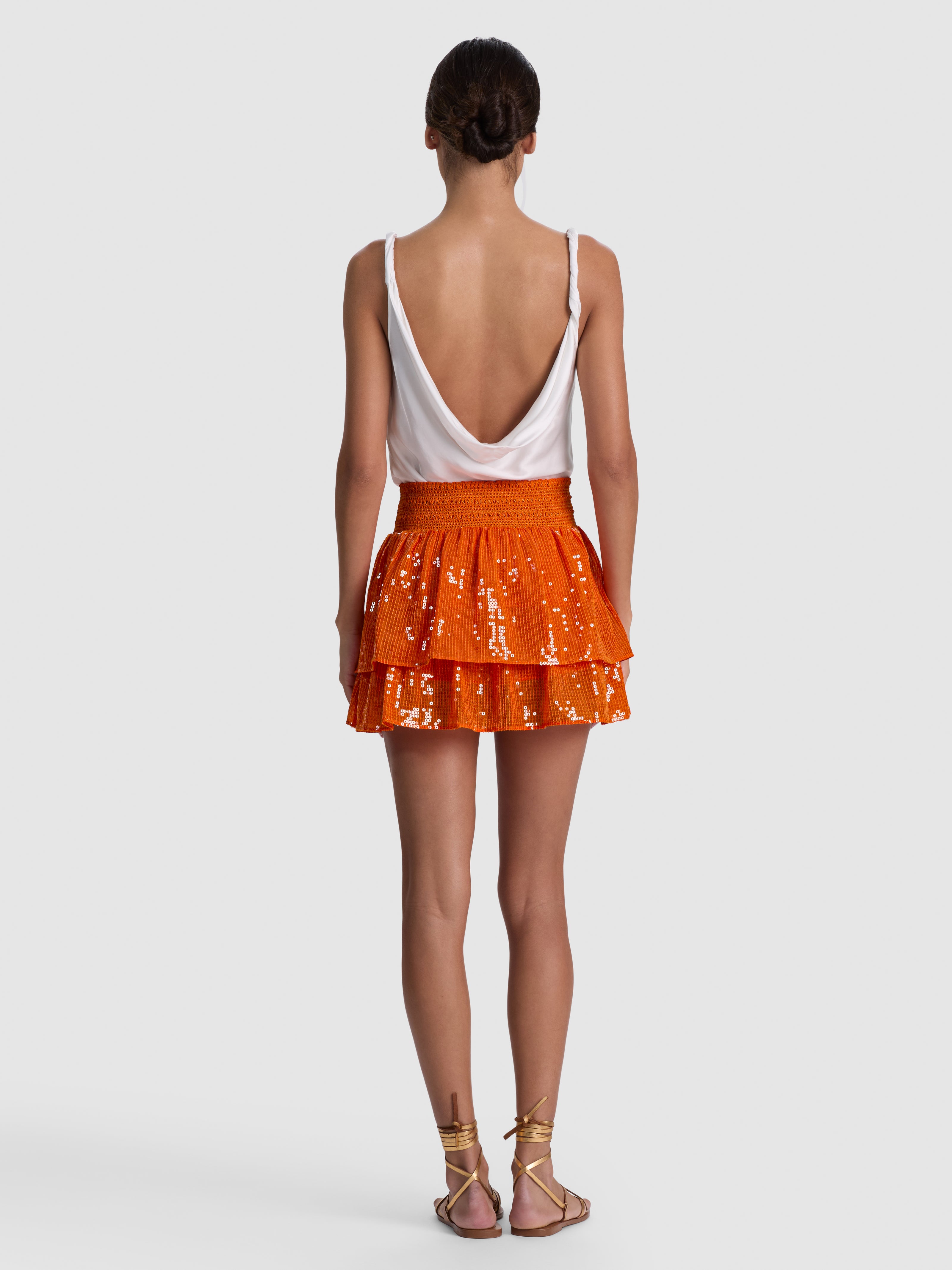 MINIGONNA-PANTALONCINO BETHIE CON VOLANT DI PAILLETTES-ALICE + OLIVIA