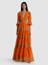PATRICA EMBELLISHED RUFFLE MAXI DRESS-ORANGE PEEL-ALICE + OLIVIA