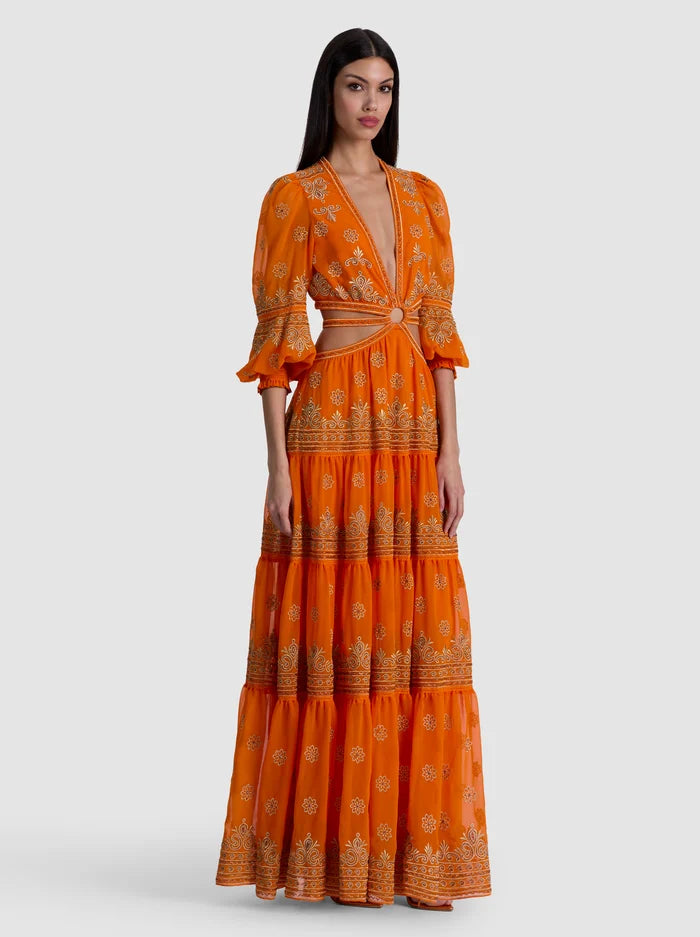 ROBE LONGUE À VOLANTS ÉTAGÉS PATRICA EMBELL-ALICE + OLIVIA