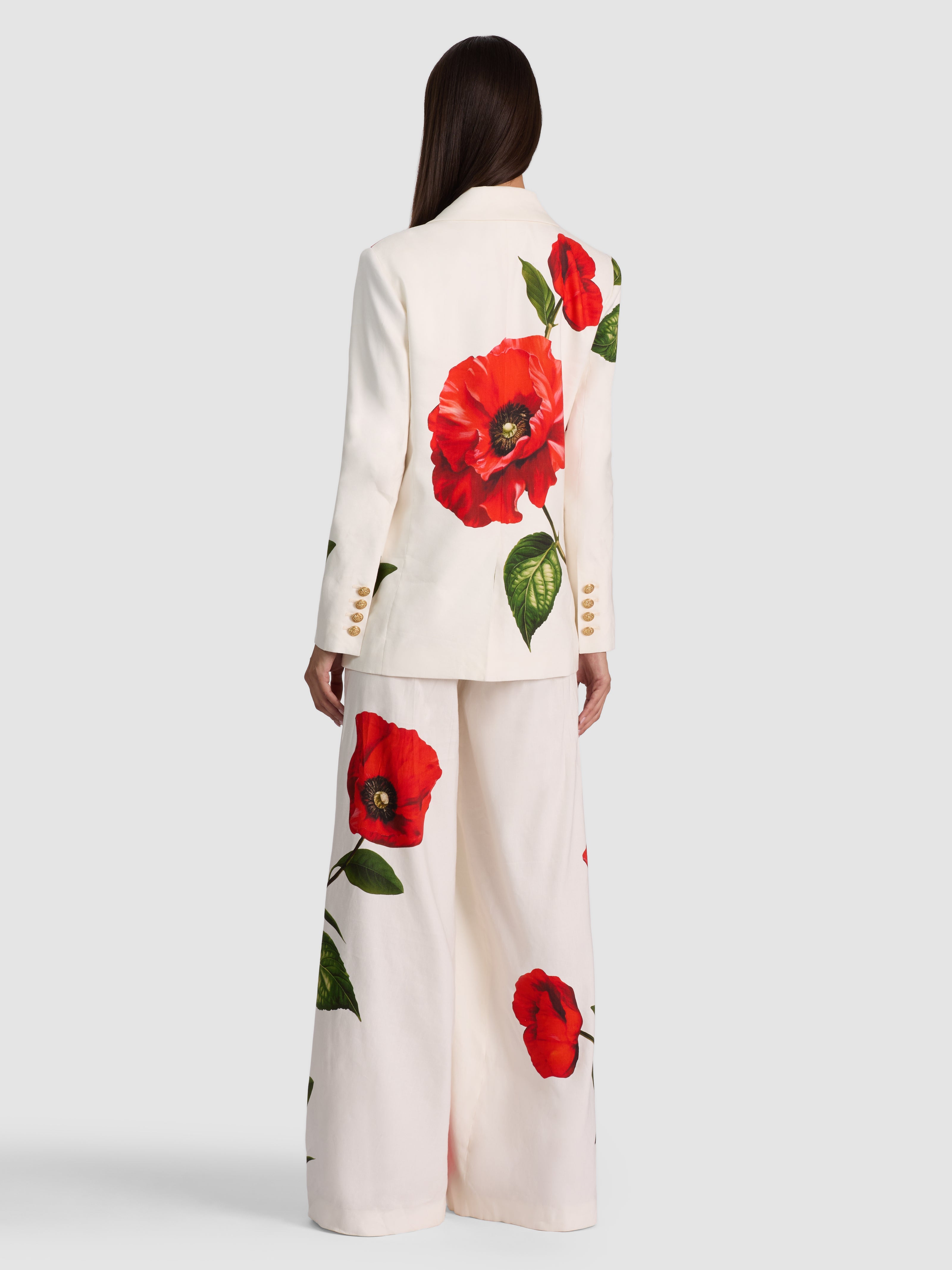 ELNA SLIM LONG BLAZER-SUMMER POPPY-ALICE + OLIVIA