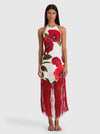 MALLORY LINEN FRINGE MIDI DRESS-SUMMER POPPY-ALICE + OLIVIA