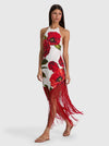 MALLORY LINEN FRINGE MIDI DRESS-SUMMER POPPY-ALICE + OLIVIA