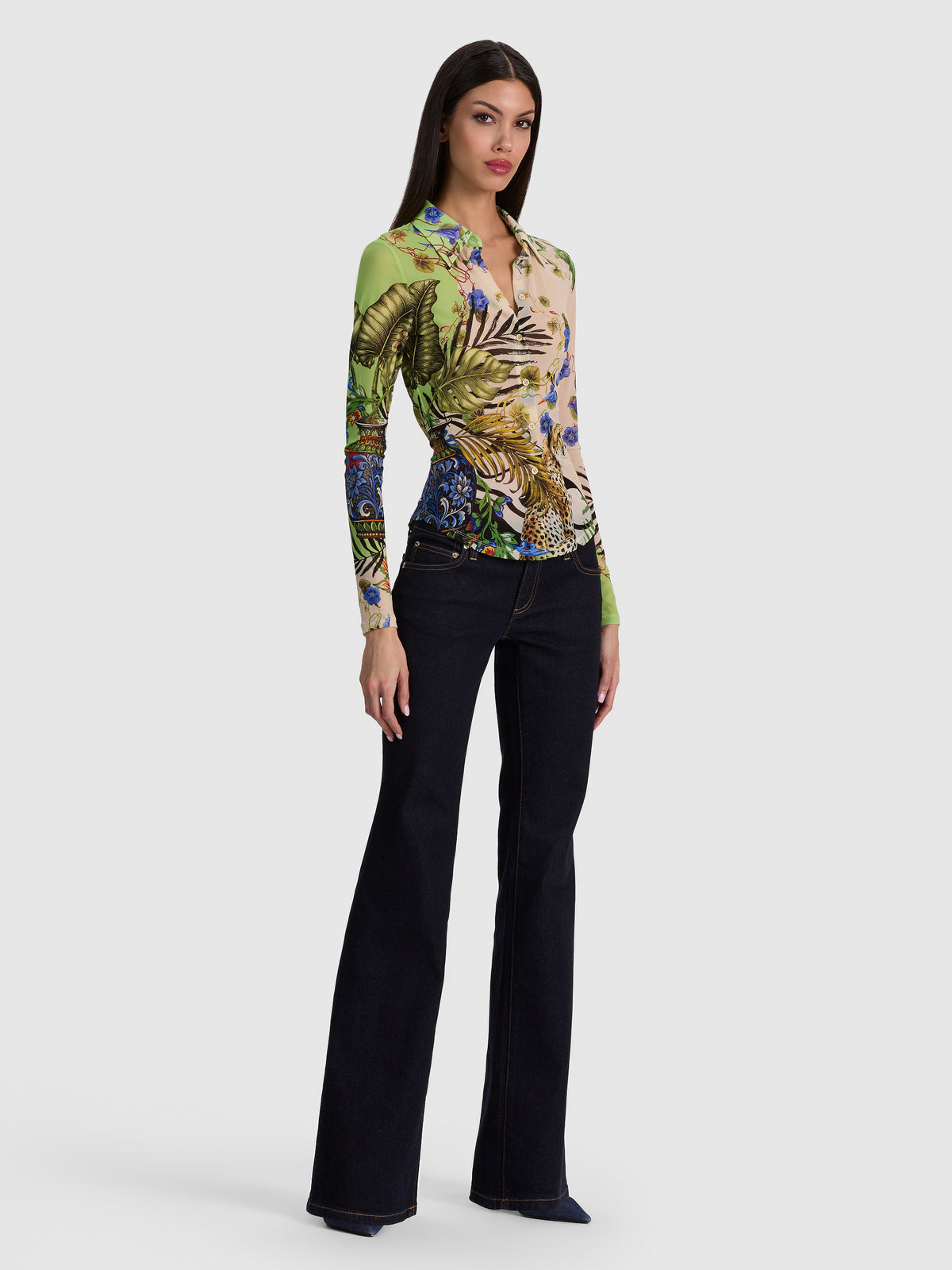 CAMICIA IN RETE CON BOTTONI JADE - RIVIERA AGRUMI