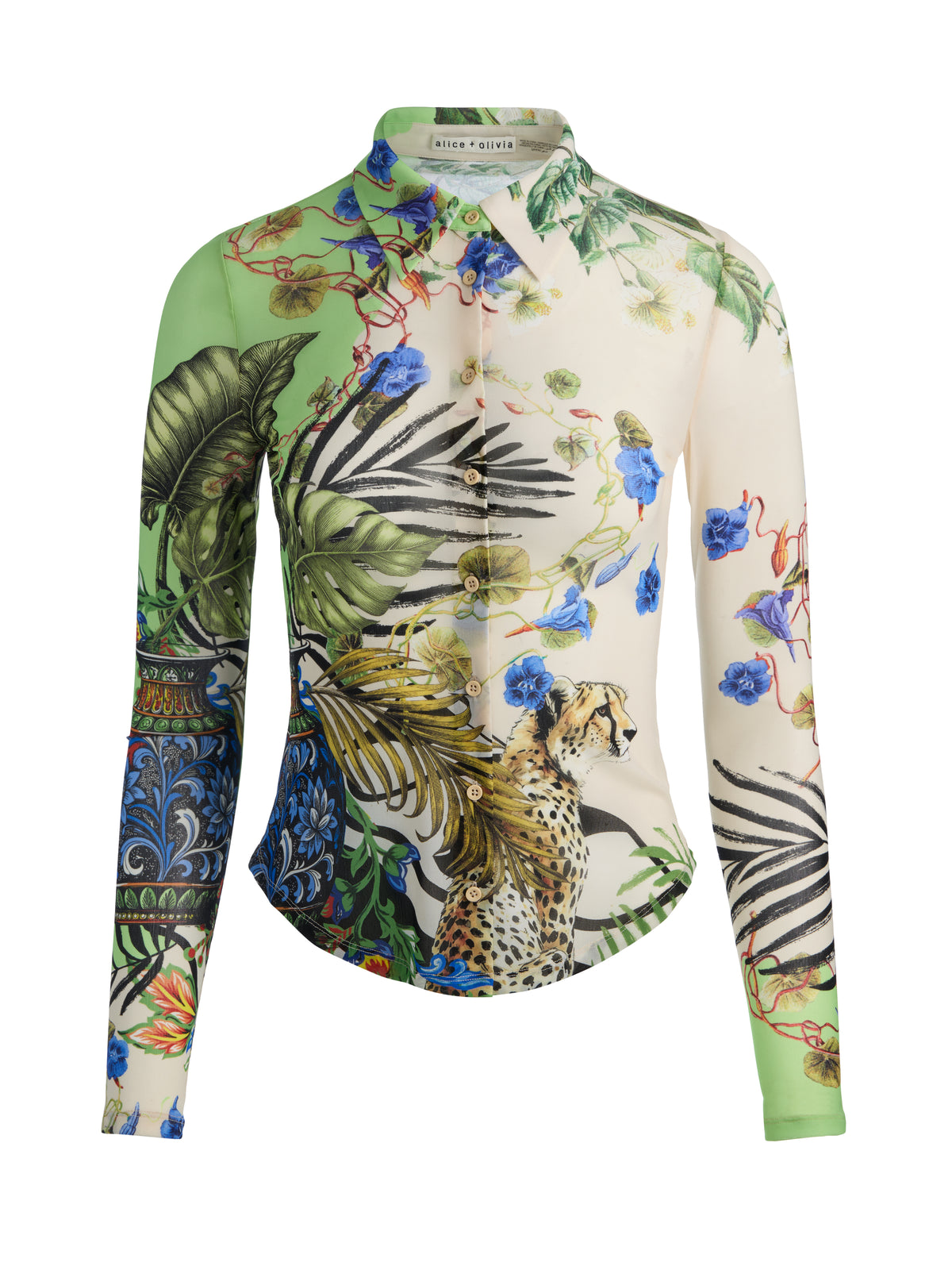 CAMICIA IN RETE CON BOTTONI JADE - RIVIERA AGRUMI