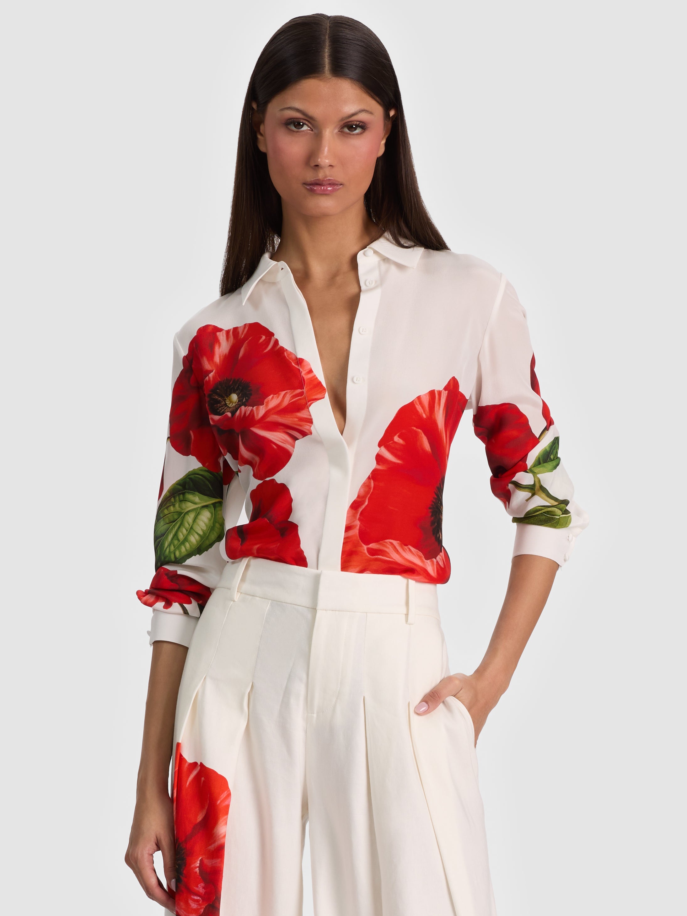 WILLA SILK BLOUSE - SUMMER POPPY