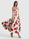 ADLEY U NK SLVLSS DROP WAIST PLTD MIDI DRESS-SUMMER POPPY-ALICE + OLIVIA