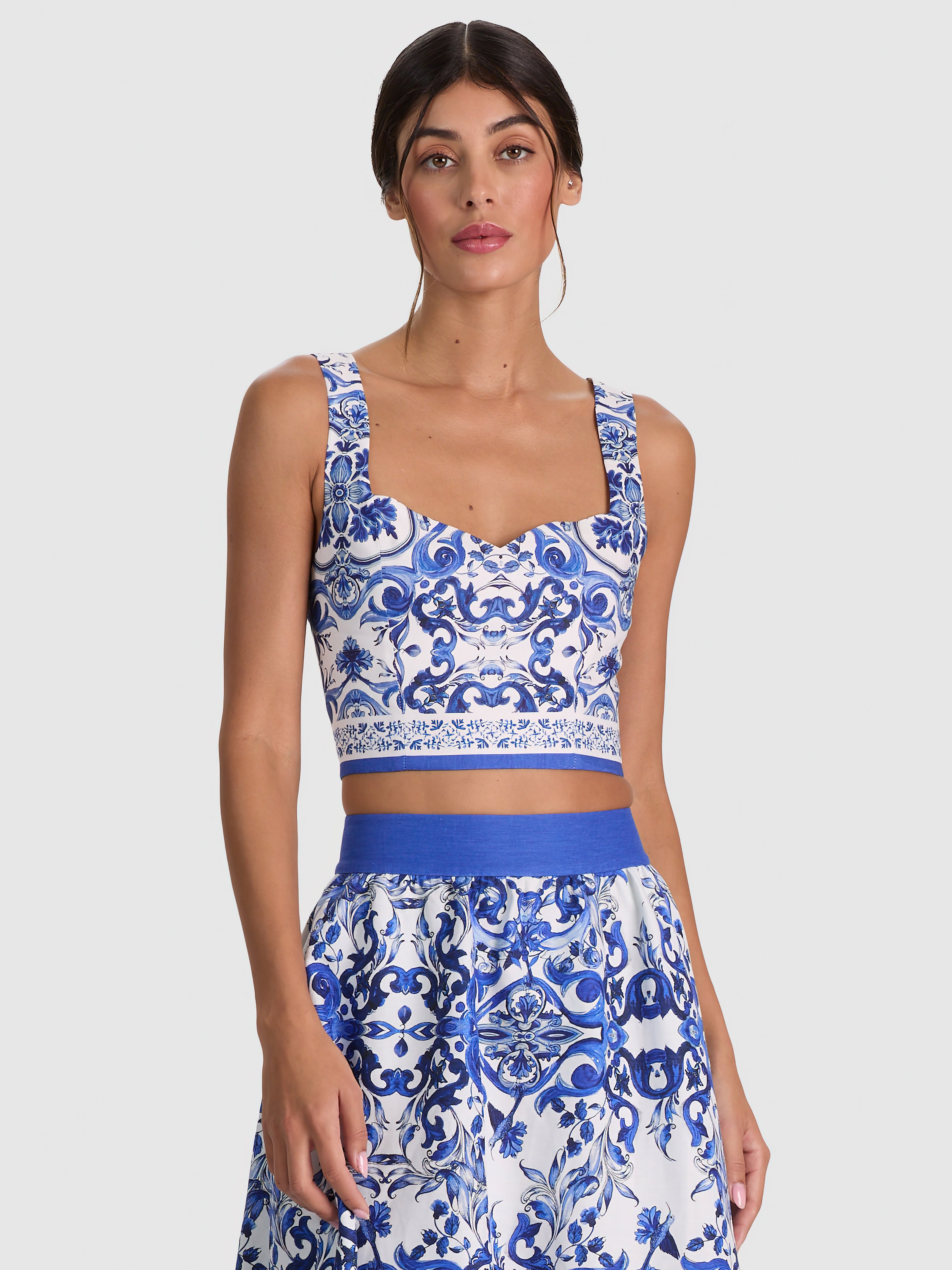 MIRIAM SWEETHEART CROPPED TOP-SOLSTICE-ALICE + OLIVIA