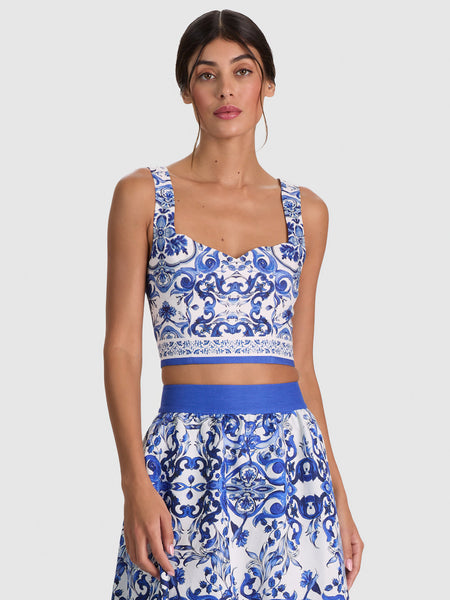 MIRIAM SWEETHEART CROPPED TOP in SOLSTICE | ALICE + OLIVIA