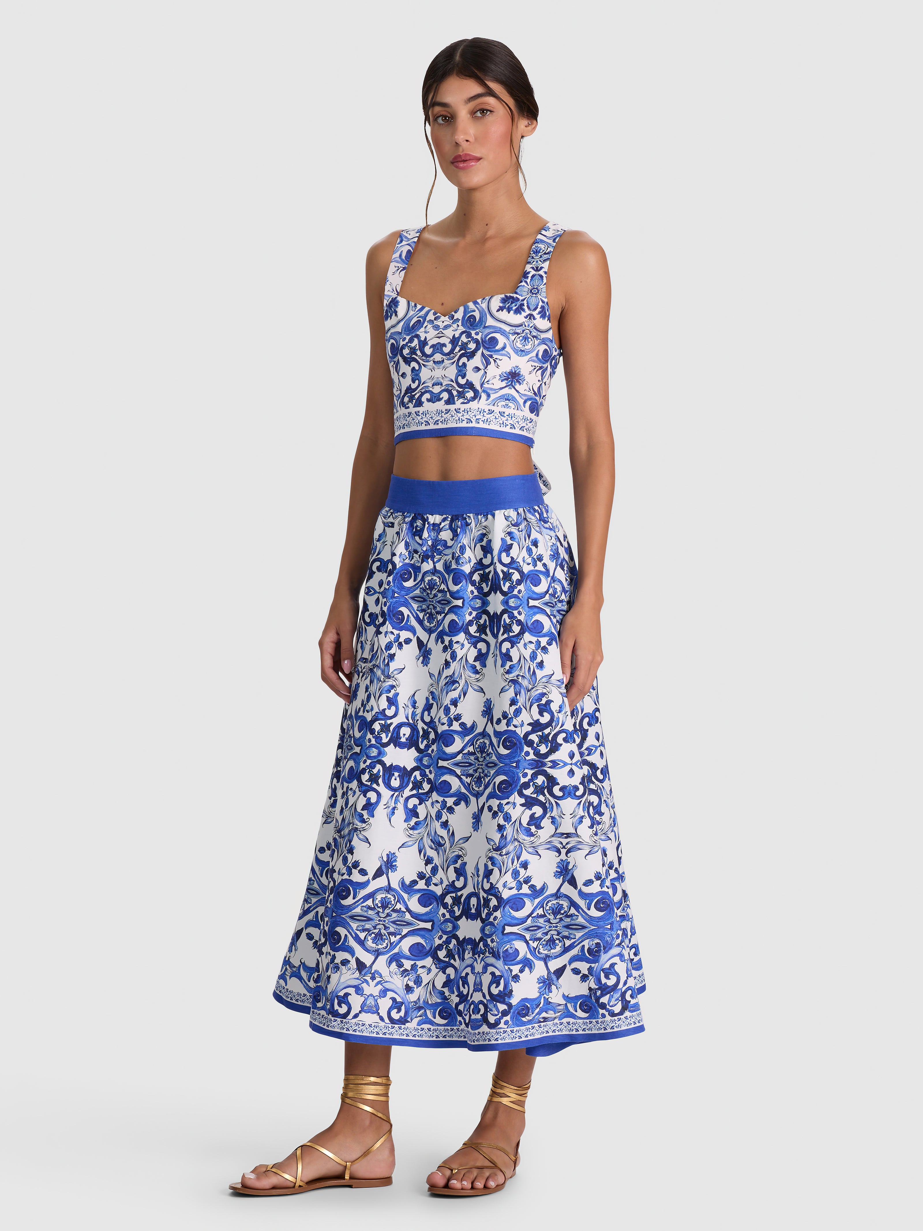 MIRIAM SWEETHEART CROPPED TOP-SOLSTICE-ALICE + OLIVIA