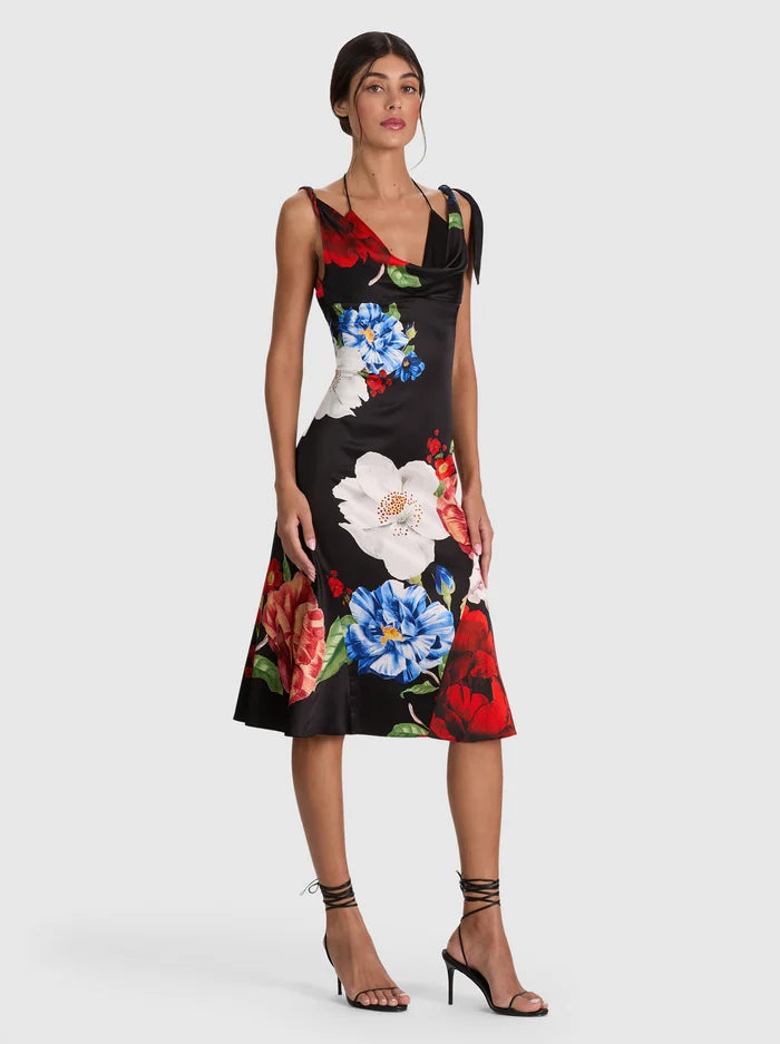 ROBE MIDI AJUSTÉE À COL BÉNITIER ABIGAIL BIKINI COMBO-ALICE + OLIVIA