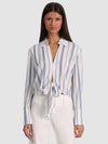 HANNON TIE FT BTN DWN-OFF WHITE/BLUE IRIS-ALICE + OLIVIA